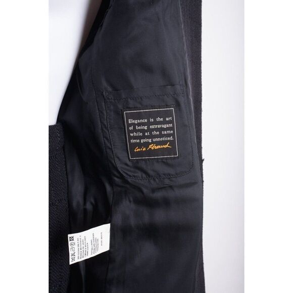Louis Feraud Women Pencil Skirt Suit Blazer US 8 UK 12 Black Textured Wool Blend - Picture 7 of 16